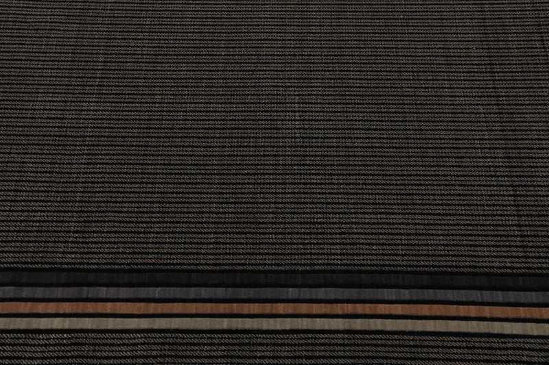 7'9" x 10'10" GR101 Midnight 100% Wool Modern Oriental Area Rug Black