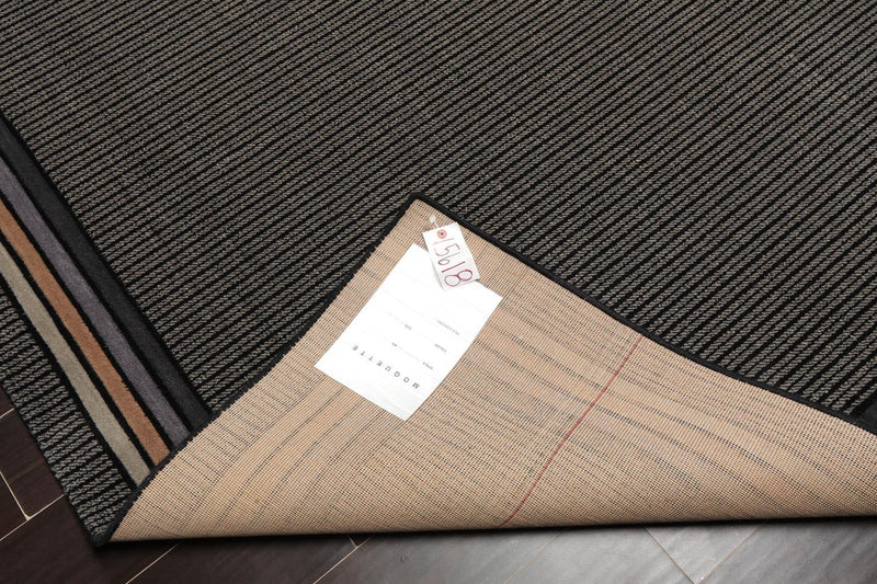 7'9" x 10'10" GR101 Midnight 100% Wool Modern Oriental Area Rug Black