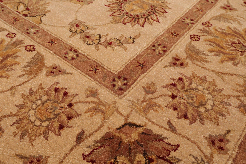 7'9" x 9'9" Handmade 100% Wool Oriental Area Rug Tan