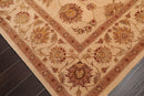 7'9" x 9'9" Handmade 100% Wool Oriental Area Rug Tan