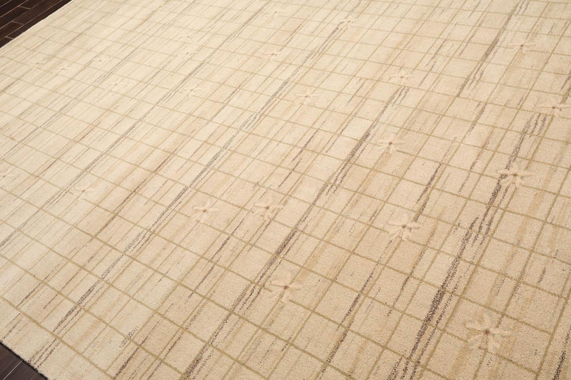 7'9" x 10'9" Machine Made 100% Wool Modern Oriental Area Rug Beige Mint