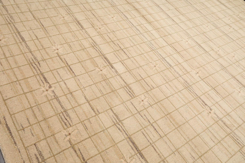 7'9" x 10'9" Machine Made 100% Wool Modern Oriental Area Rug Beige Mint