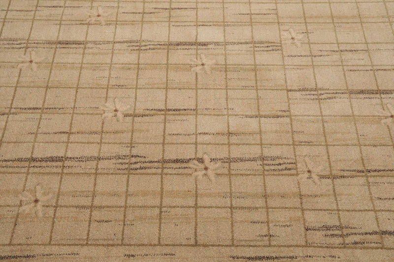 7'9" x 10'9" Machine Made 100% Wool Modern Oriental Area Rug Beige Mint