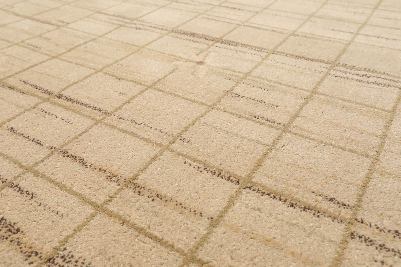 7'9" x 10'9" Machine Made 100% Wool Modern Oriental Area Rug Beige Mint