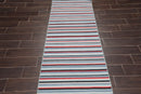 2'6" x 8' Hand woven Reversible Dhurry Traditional Oriental Area Rug Runner Blue