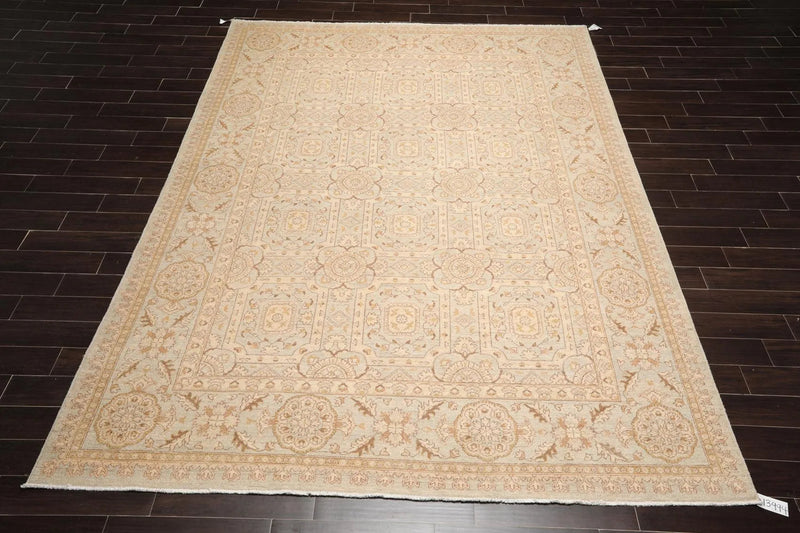 9' x 12' Hand Knotted 100% Wool Chobi Peshawar Oriental Area Rug Gray Beige