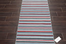 2'6" x 8' Hand woven Reversible Dhurry Traditional Oriental Area Rug Runner Blue