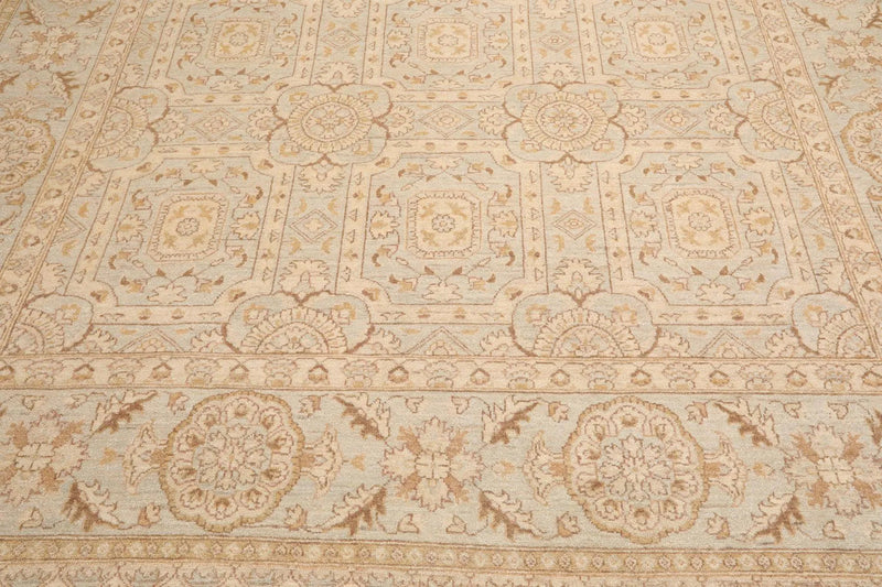 9' x 12' Hand Knotted 100% Wool Chobi Peshawar Oriental Area Rug Gray Beige