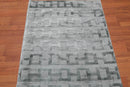 3' x 5' Handmade 100% Bamboo Silk Loop & cut Pile Geometric Area rug Aqua