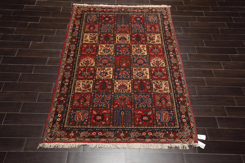 5'5''x8'1'' Hand Knotted 100% Wool Bhakhtiarii Traditional Oriental Area Rug Red