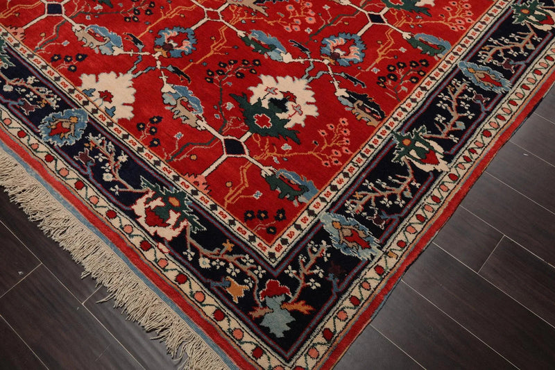 7'x 8'10'' look Hand Knotted Wool Arts & Craft Area Rug Orangy Red
