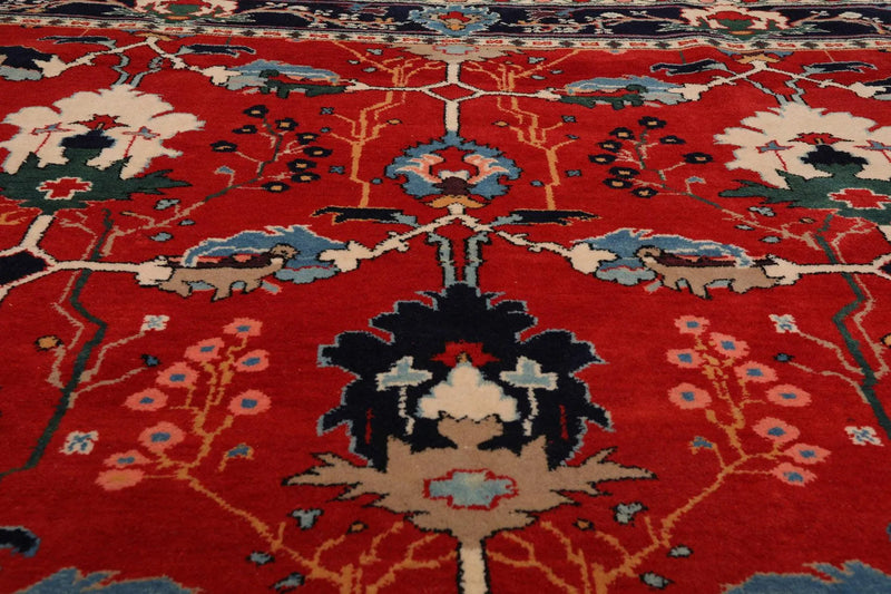7'x 8'10'' look Hand Knotted Wool Arts & Craft Area Rug Orangy Red