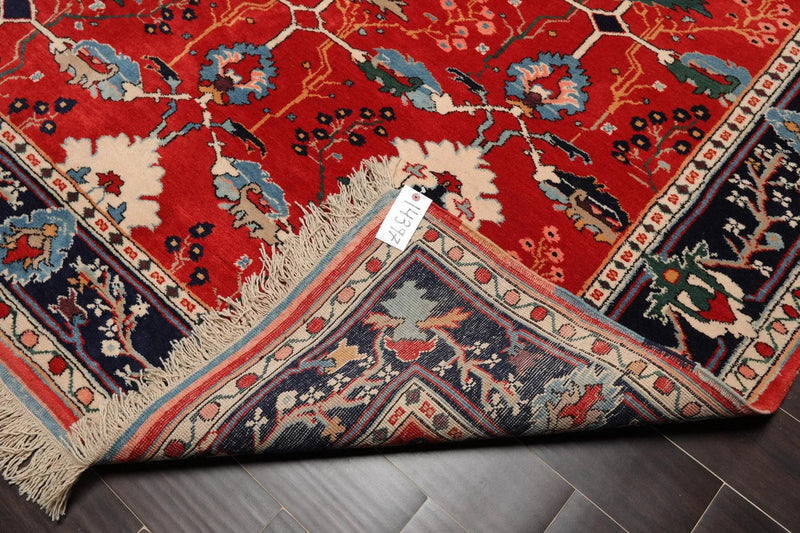 7'x 8'10'' look Hand Knotted Wool Arts & Craft Area Rug Orangy Red