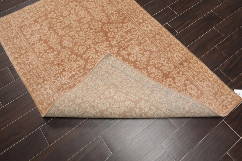 4' x 6' Hand Knotted 100% Wool Traditional Oriental Area Rug Tan