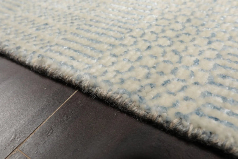 2'x2' Ivory Hand KnottedTibetan Modern  Wool and Bamboo Silk Oriental Area Rug