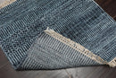 2'x2' Blue Hand Knotted Tibetan Modern Wool and Bamboo Silk Oriental Area Rug