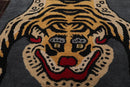 3x5 Gray, Gold Tiger Handmade 100% Wool Novelty/Animal Oriental Area Rug