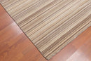 4'7 x 6'6 Hand Knotted Wool Abstract Stripes Muted Earth Tones Oriental Area Rug Beige, Tan Color