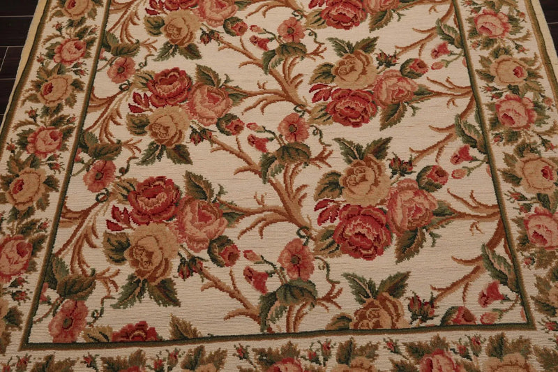 6'x 10' Costikyan Nettles Hand Knotted French Aubusson Savonnerie Area Rug Beige