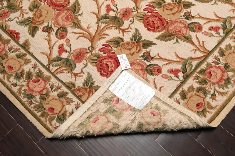 6'x 10' Costikyan Nettles Hand Knotted French Aubusson Savonnerie Area Rug Beige