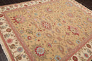 7'9"x9'9" Hand Knotted Wool Area Rug Muted Olive
