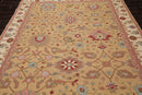 7'9"x9'9" Hand Knotted Wool Area Rug Muted Olive