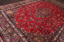 9x12 Red Hand Knotted Traditional Sarouk Wool Oriental Area Rug