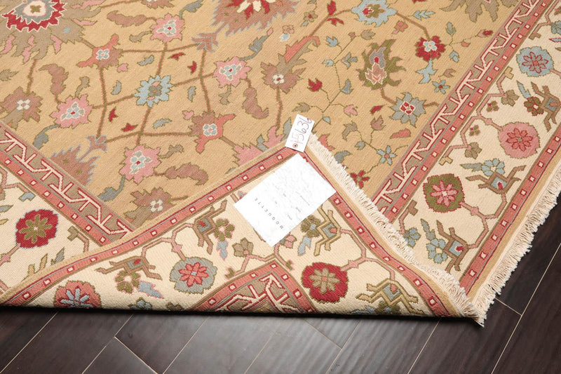 7'9"x9'9" Hand Knotted Wool Area Rug Muted Olive