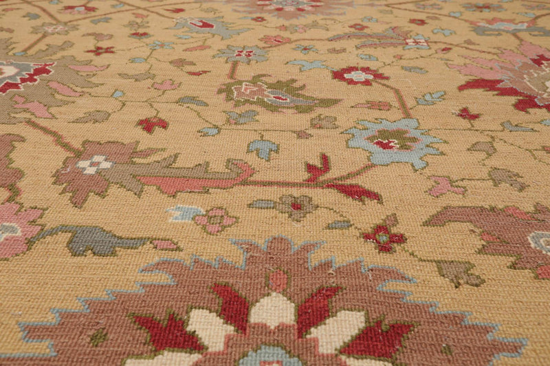 7'9"x9'9" Hand Knotted Wool Area Rug Muted Olive