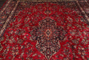 9x12 Red Hand Knotted Traditional Sarouk Wool Oriental Area Rug