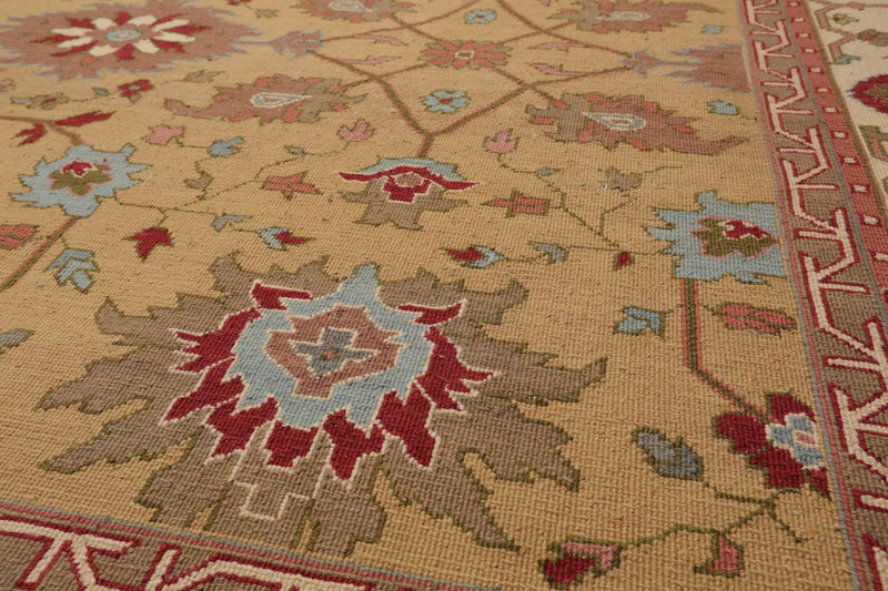 7'9"x9'9" Hand Knotted Wool Area Rug Muted Olive