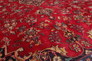 9x12 Red Hand Knotted Traditional Sarouk Wool Oriental Area Rug