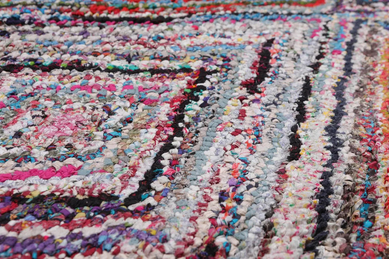 5' x 8' Handmade Zig Zag Medley Cotton Chindi Area rug Contemporary Multi