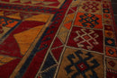 4'3" x 6'8" Authentic Antique Caucasian Kazak Hand Knotted Wool Area Rug Red