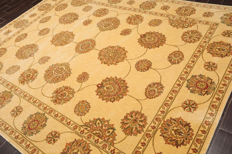 7'6" x 9'6" Machine Made 100% Wool Oriental Area Rug Champagne, Green