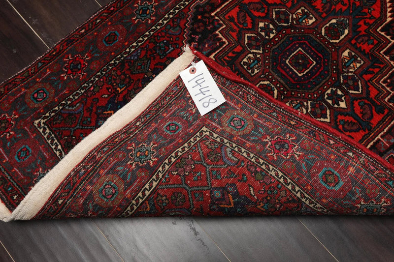 2'7''x4'1'' Hand Knotted Wool Tribal Traditional 200 KPSI Plus Pile Area Rug Red