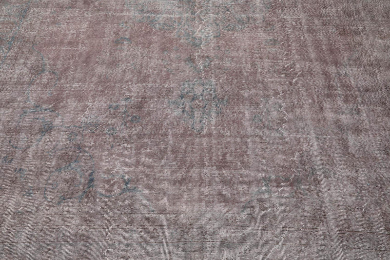 8'6" x 12'9" Hand Knotted Turkish Oushak Wool Distress Finish Area Rug Gray