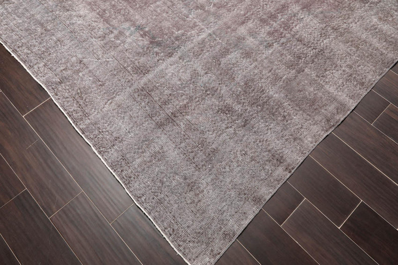 8'6" x 12'9" Hand Knotted Turkish Oushak Wool Distress Finish Area Rug Gray