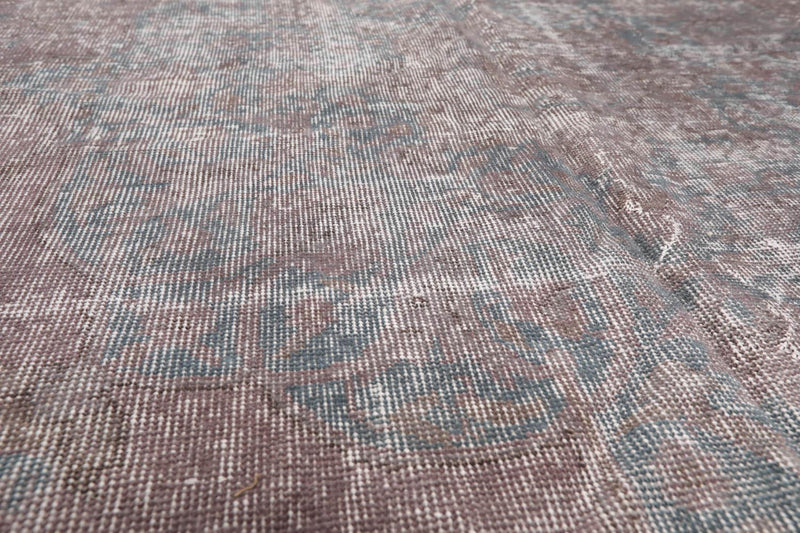 8'6" x 12'9" Hand Knotted Turkish Oushak Wool Distress Finish Area Rug Gray