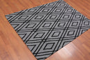 4' x 6' Handmade Loop Pile Diamond Wool Oriental Area rug Contemporary Gray