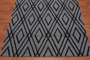 4' x 6' Handmade Loop Pile Diamond Wool Oriental Area rug Contemporary Gray
