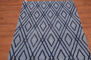 4' x 6' Handmade Loop Pile Diamond Wool Oriental Area rug Contemporary Blue
