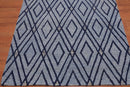 4' x 6' Handmade Loop Pile Diamond Wool Oriental Area rug Contemporary Blue