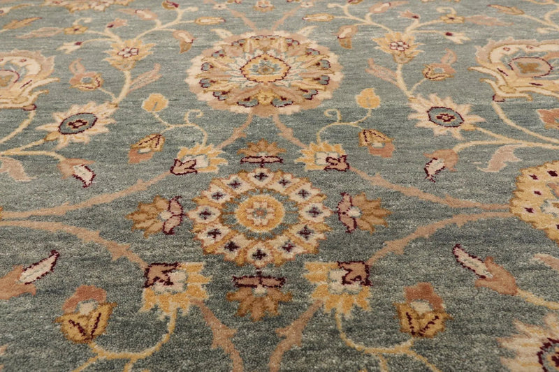 8'8'' x 11'4'' Hand Knotted 100% Wool Agra Traditional Oriental Area Rug Slate