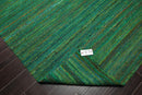 5' x 7'6" Hand Woven 100% Raw Silk Kilim Modern Oriental Area Rug Emerald