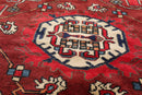 4'5" x 6'7" Hamdaan 200 KPSI Vintage Hand Knotted Wool Area Rug Rusty Red