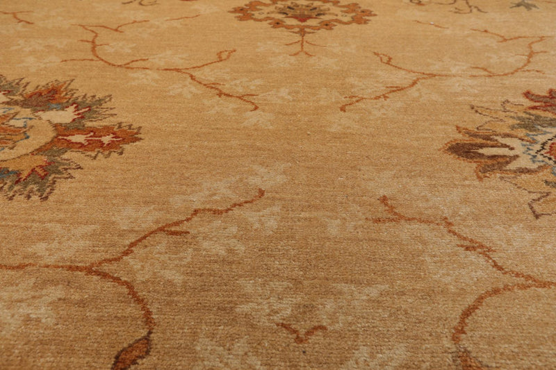 9'4" x 12'7" Hand Knotted 100% Wool Oushak Vegetable Dye Oriental Area Rug Tan