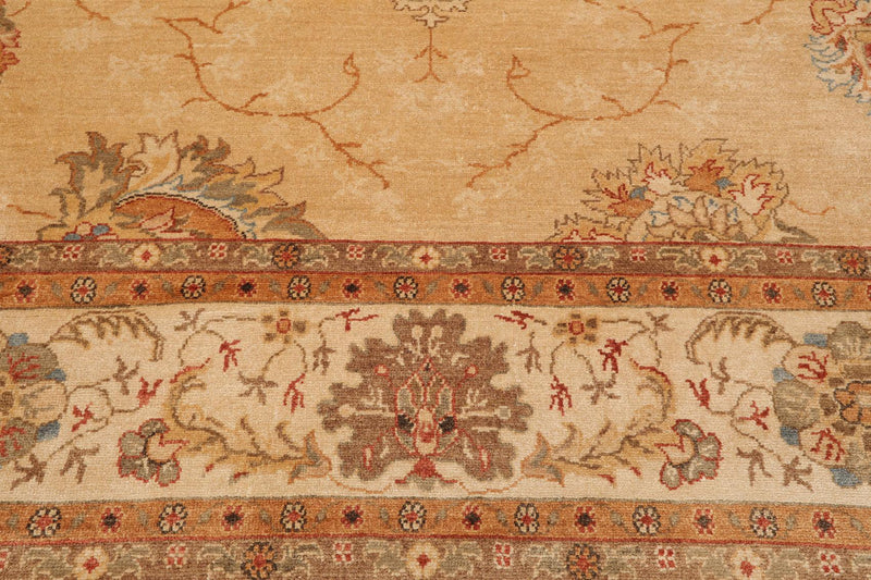 9'4" x 12'7" Hand Knotted 100% Wool Oushak Vegetable Dye Oriental Area Rug Tan