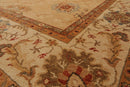 9'4" x 12'7" Hand Knotted 100% Wool Oushak Vegetable Dye Oriental Area Rug Tan