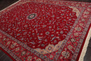 9'3'' x 12'4'' Hand Knotted Wool Tabrizz Samover 250 KPSI Oriental Area Rug Red